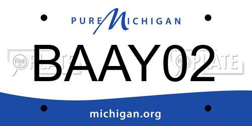 BAAY02 Michigan License Plate