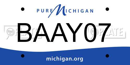 BAAY07 Michigan License Plate