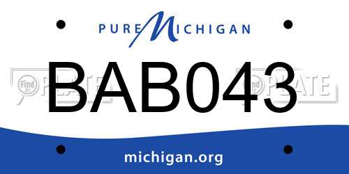 BAB043 Michigan License Plate