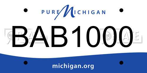 BAB1000 Michigan License Plate