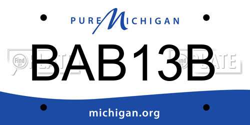 BAB13B Michigan License Plate