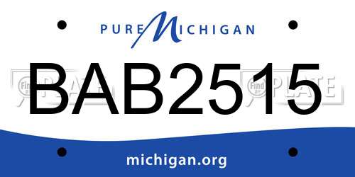 BAB2515 Michigan License Plate
