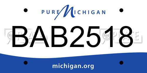 BAB2518 Michigan License Plate