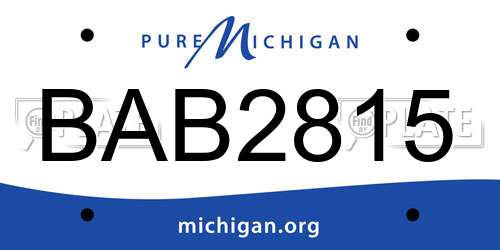 BAB2815 Michigan License Plate