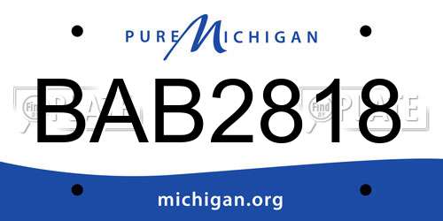 BAB2818 Michigan License Plate