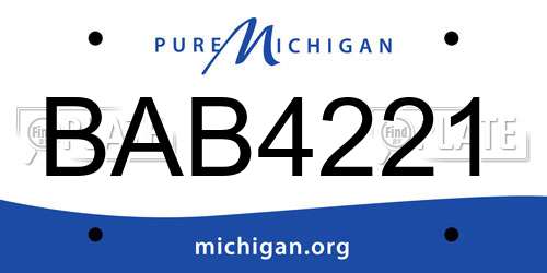 BAB4221 Michigan License Plate