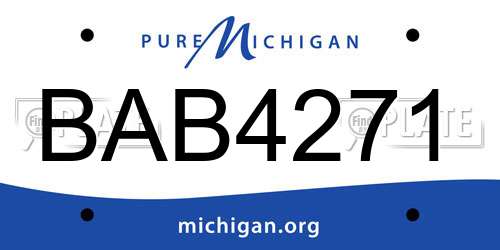 BAB4271 Michigan License Plate
