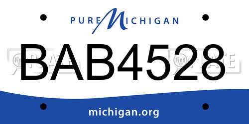 BAB4528 Michigan License Plate