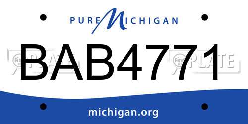 BAB4771 Michigan License Plate