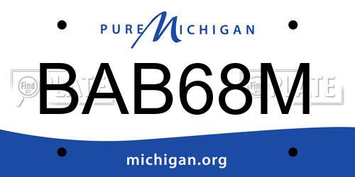 BAB68M Michigan License Plate