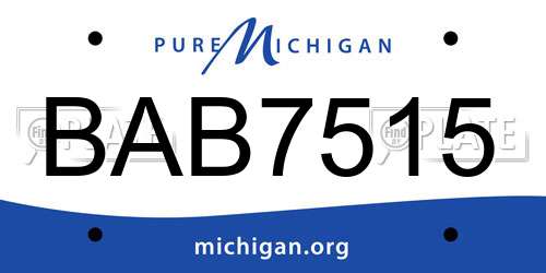 BAB7515 Michigan License Plate