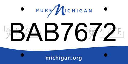 BAB7672 Michigan License Plate
