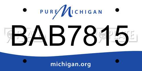 BAB7815 Michigan License Plate