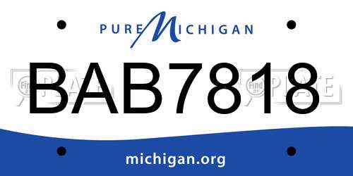 BAB7818 Michigan License Plate