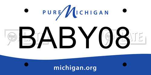 BABY08 Michigan License Plate