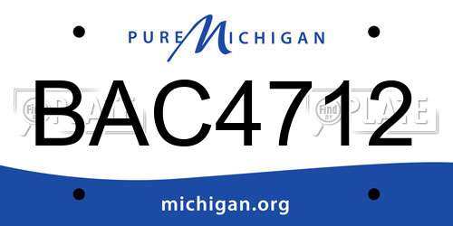 BAC4712 Michigan License Plate