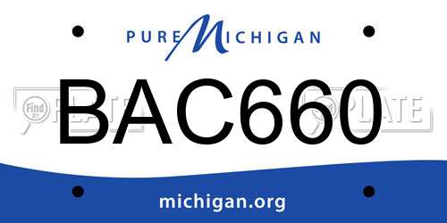BAC660 Michigan License Plate