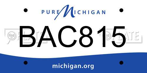 BAC815 Michigan License Plate