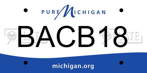 BACB18 Michigan License Plate