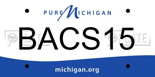 BACS15 Michigan License Plate
