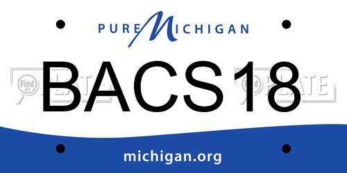 BACS18 Michigan License Plate