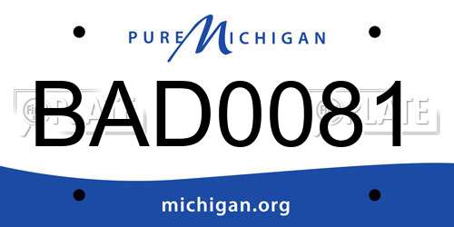BAD0081 Michigan License Plate