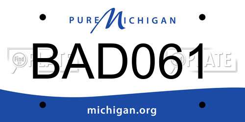 BAD061 Michigan License Plate