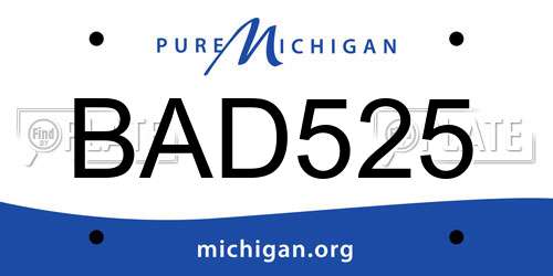 BAD525 Michigan License Plate