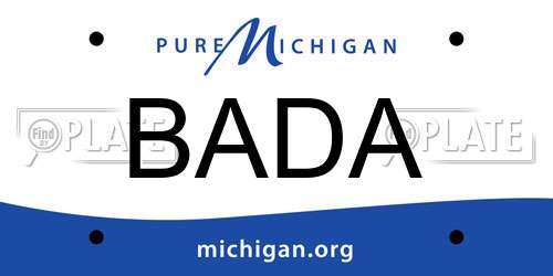 BADA Michigan License Plate