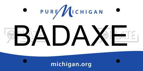 BADAXE Michigan License Plate