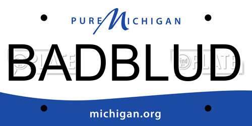 BADBLUD Michigan License Plate