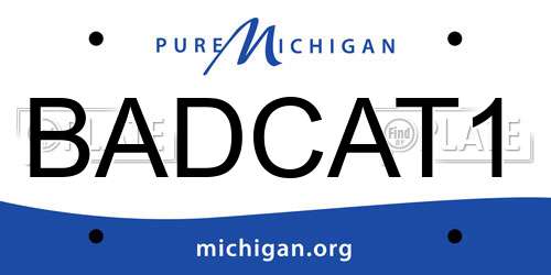 BADCAT1 Michigan License Plate