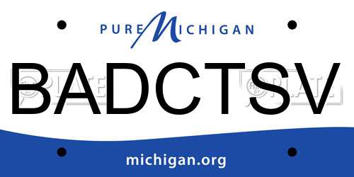 BADCTSV Michigan License Plate