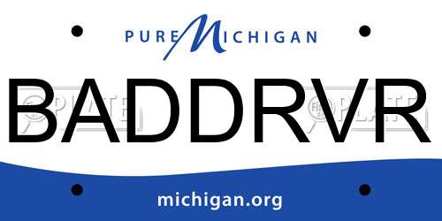 BADDRVR Michigan License Plate