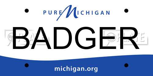 BADGER Michigan License Plate
