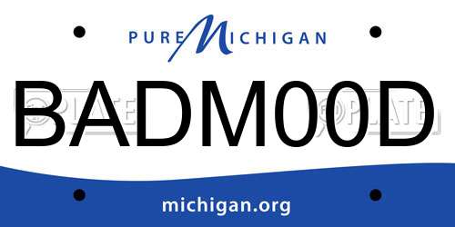 BADM00D Michigan License Plate