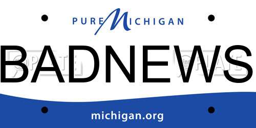 BADNEWS Michigan License Plate