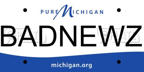 BADNEWZ Michigan License Plate