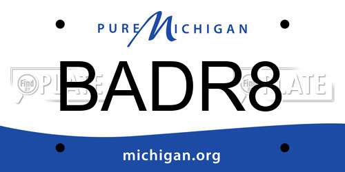 BADR8 Michigan License Plate