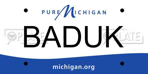 BADUK Michigan License Plate