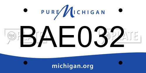 BAE032 Michigan License Plate