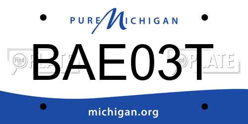 BAE03T Michigan License Plate