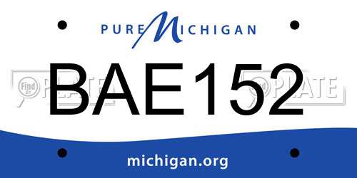 BAE152 Michigan License Plate