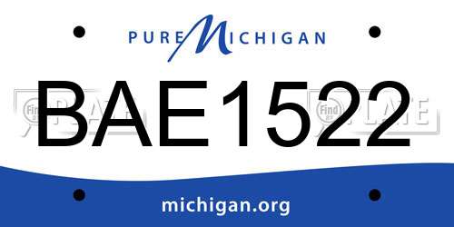 BAE1522 Michigan License Plate
