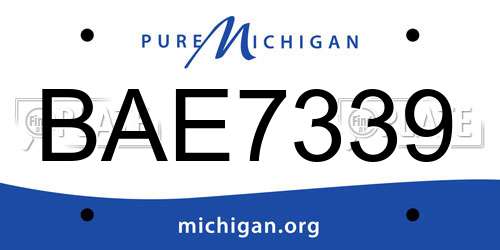 BAE7339 Michigan License Plate