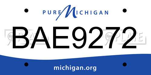 BAE9272 Michigan License Plate