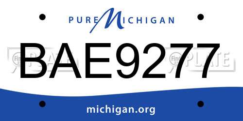 BAE9277 Michigan License Plate