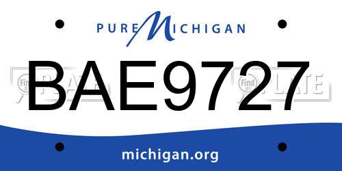 BAE9727 Michigan License Plate