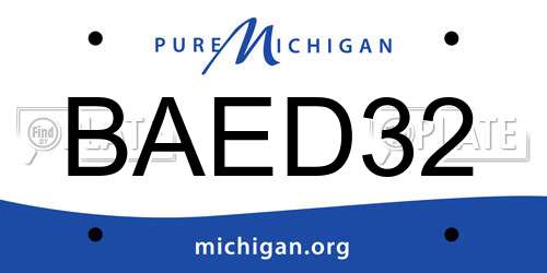 BAED32 Michigan License Plate