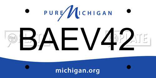 BAEV42 Michigan License Plate
